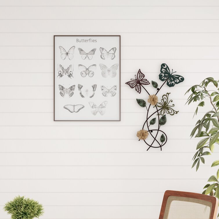 Small 3D Metal Butterfly Wall Art - The Garden Factory