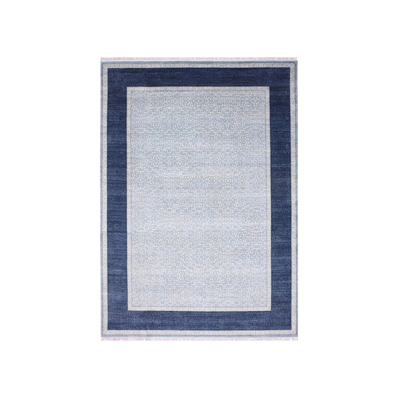 12'2"x15'3" Blue Modern Design Pure Wool Hand Knotted Oversized Rug 8223FD67DE764B03A6F6D214C36215DC