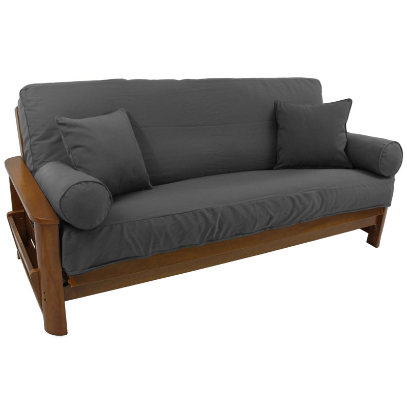 Housse pour futon à coussins carrés/rectangulaires, Gris acier