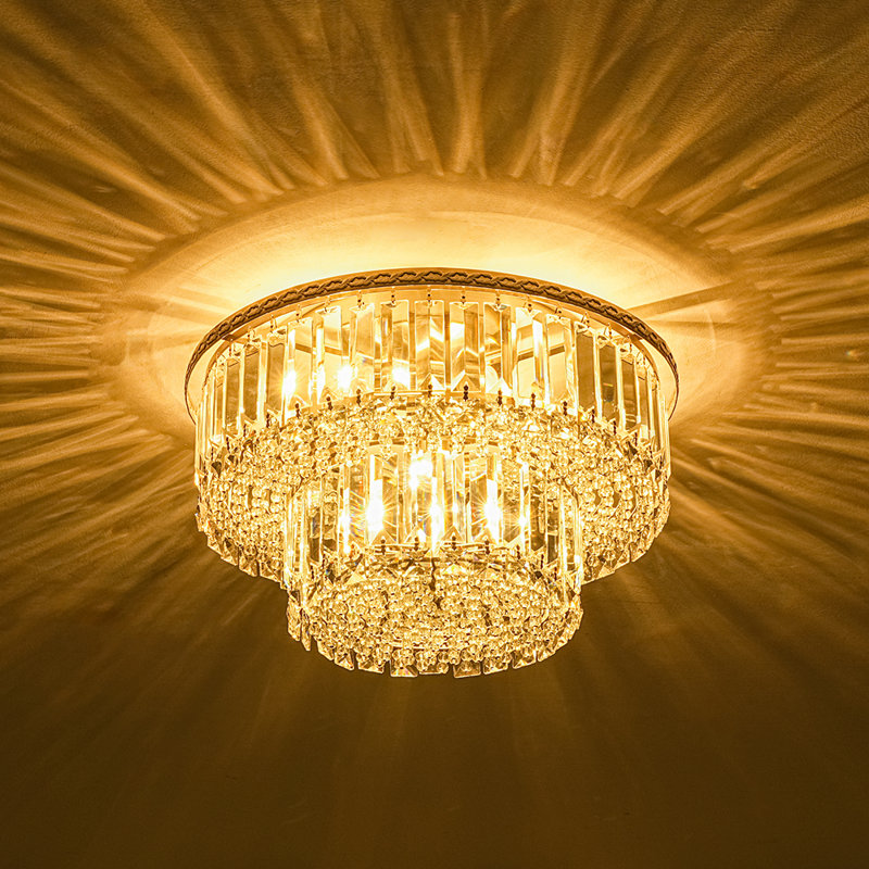  5 - Light Crystal Flush Mount Light, 5 Lights, 9.1" H x 15.7" W x 15.7" D