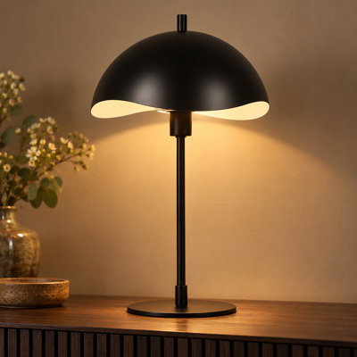 Lampe de table à intensité variable 1 lumière, lampe de bureau champignon noire