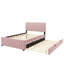 Lit plateforme double en velours avec lit gigogne-1243305670