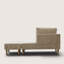 Ensemble chaise longue et repose-pieds en chenille moderne de 50 pouces de long, avec coussin et pieds en bois massif-671841369