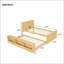 Lit plateforme simple en bois avec lit gigogne escamotable et armoire de rangement, conception peu encombrante-131475838-131475839