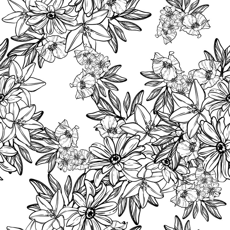 Floral Tile, 2.08' W x 18.75' L