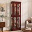 Cabinet Curio avec tablettes réglables et panneau arrière en miroir, portes en verre trempé (6 niveaux) (ampoule E26 non incluse)-282413175