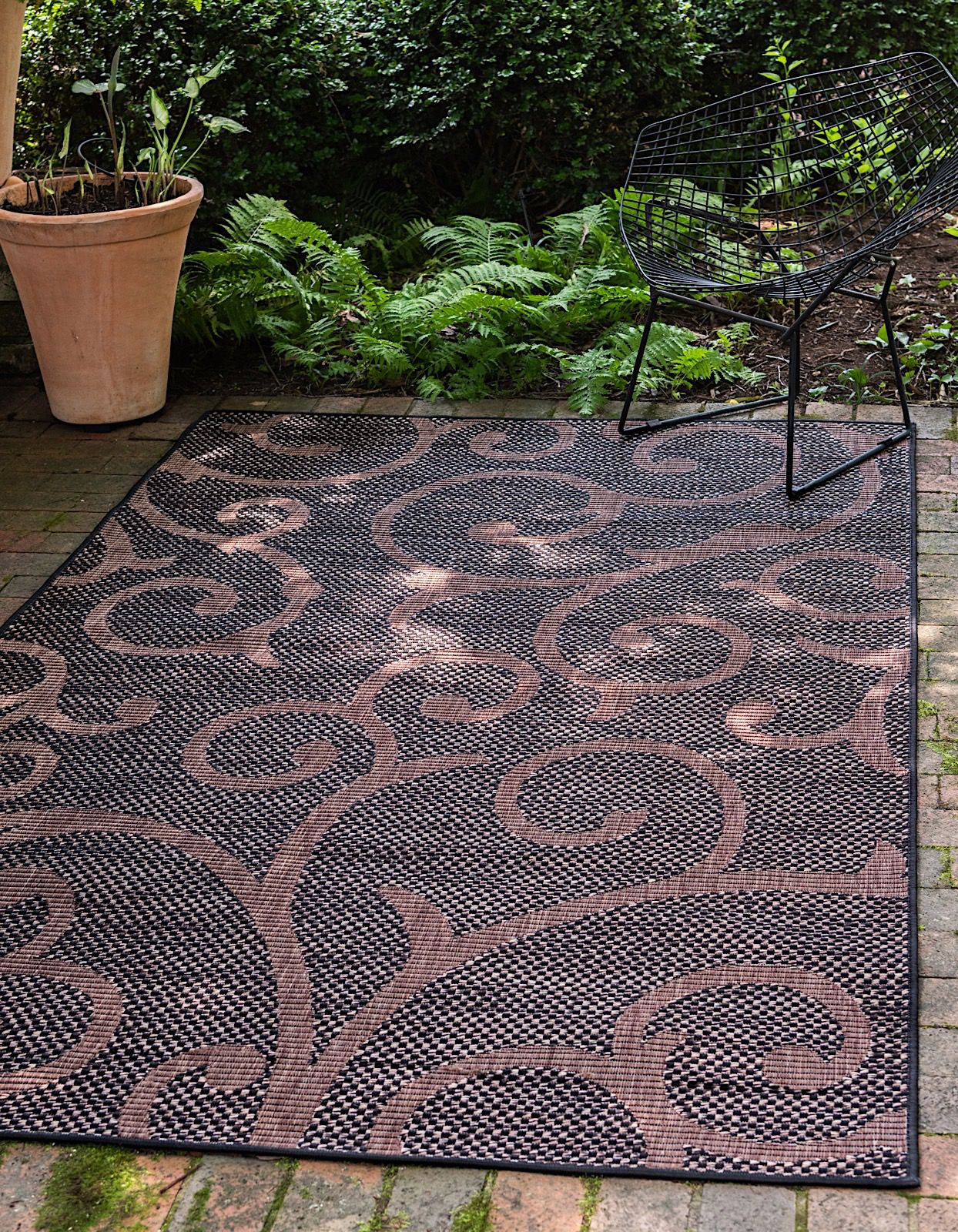 Red Barrel Studio® Outdoor Veranda Area Rug Cocoa Color | Wayfair