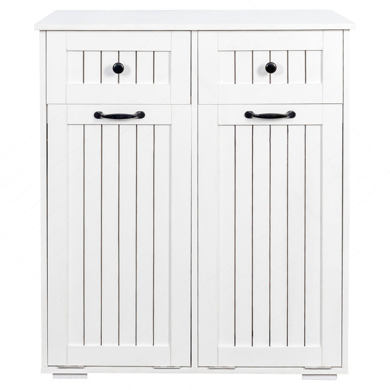 Armoire à linge avec 2 tiroirs et 2 paniers à linge amovibles