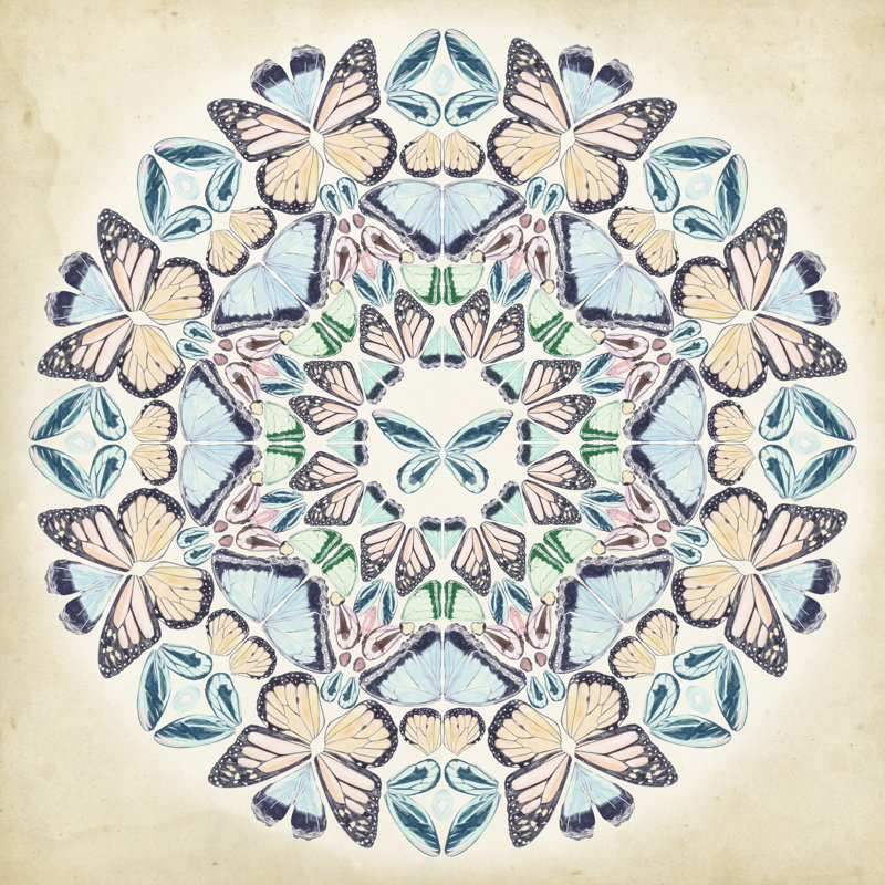 « prospérité mandala ii », peinture sur toile, H 12 po x l 12 po