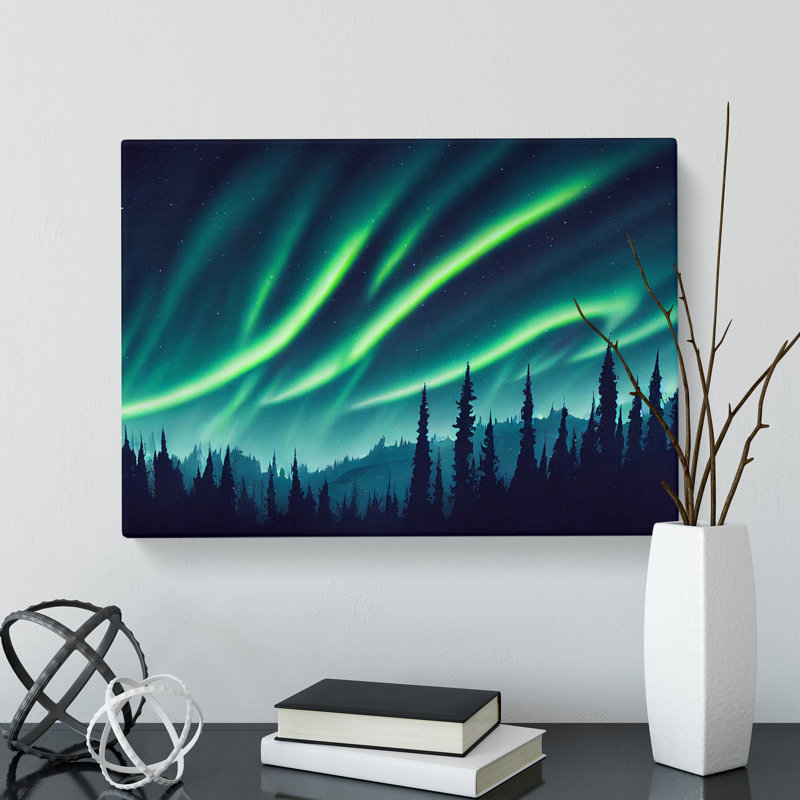 Tantalizing Aurora Borealis - Wrapped Canvas Print, 50cm H x 76cm W x 3cm D