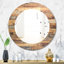 Bois IV - moderne imprimé - miroir mural ovale ou rond