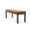 Banc en cuir véritable Austin Mid-Century moderne avec cadre en bois massif brun clair Austin