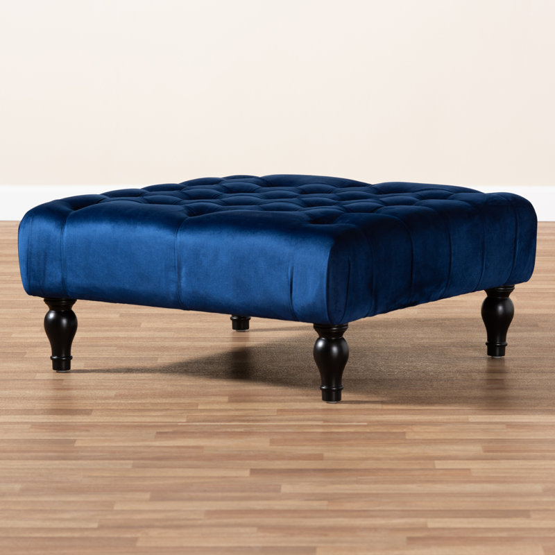 Mirenda Velvet Ottoman, Blue