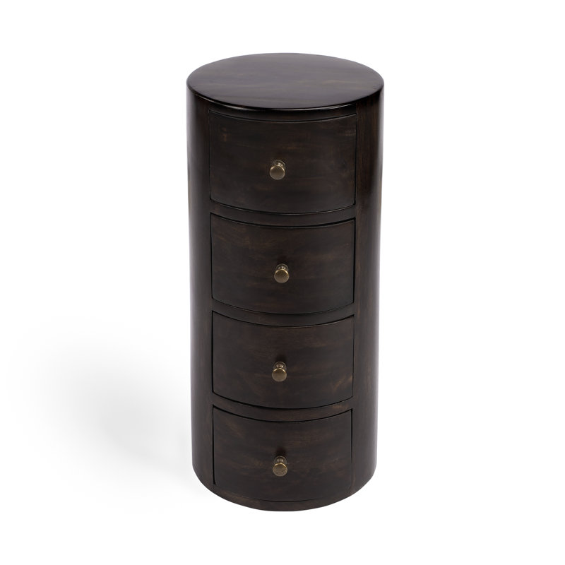 Liam Solid Wood End Table with Storage, Chocolate