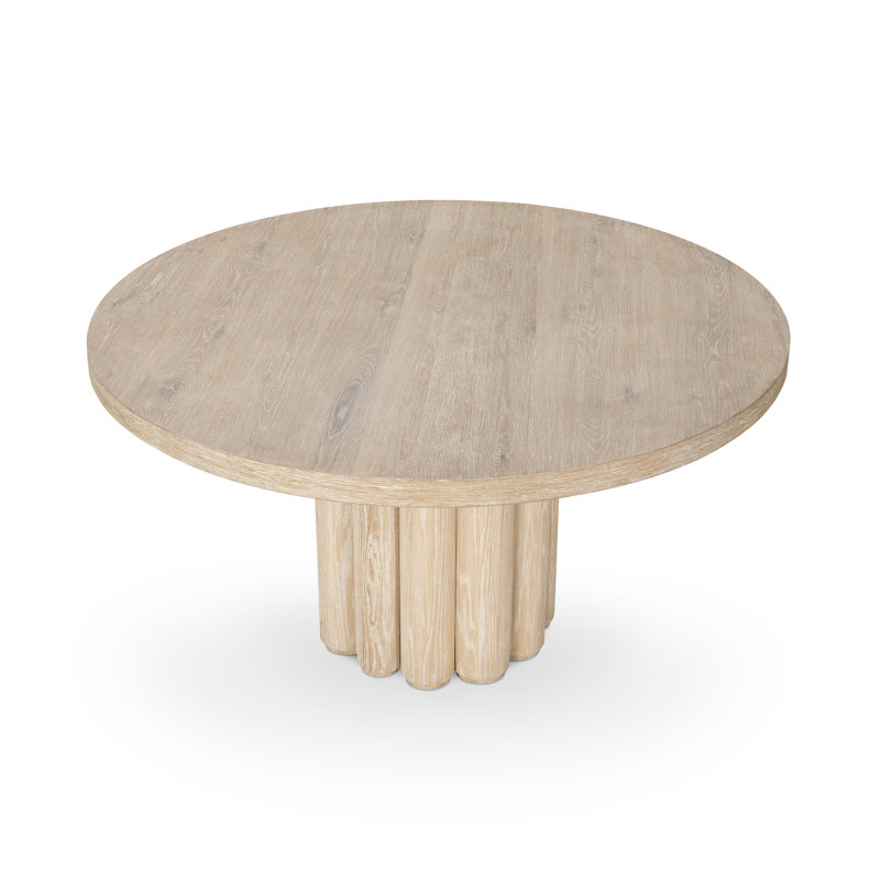 Tiber Round Dining Table, White Wash