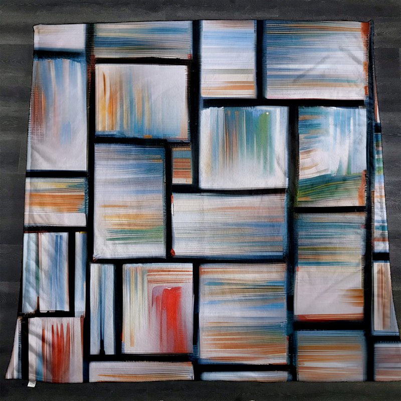 Jeté Richview, L 51 po x L 60 po, Rouge / orange / bleu / vert, À carreaux / rayé / abstrait