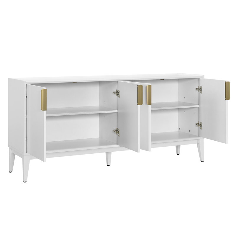 Armoire de rangement en bois avec 4 portes pour le couloir U_Style, Blanc