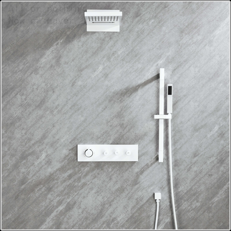 Système de douche murale à pluie et cascade avec barre coulissante et portative