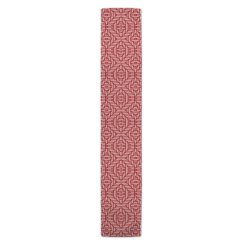 Lynda Table Runner, 90" x 16", Red, Zolder Aztec Lines