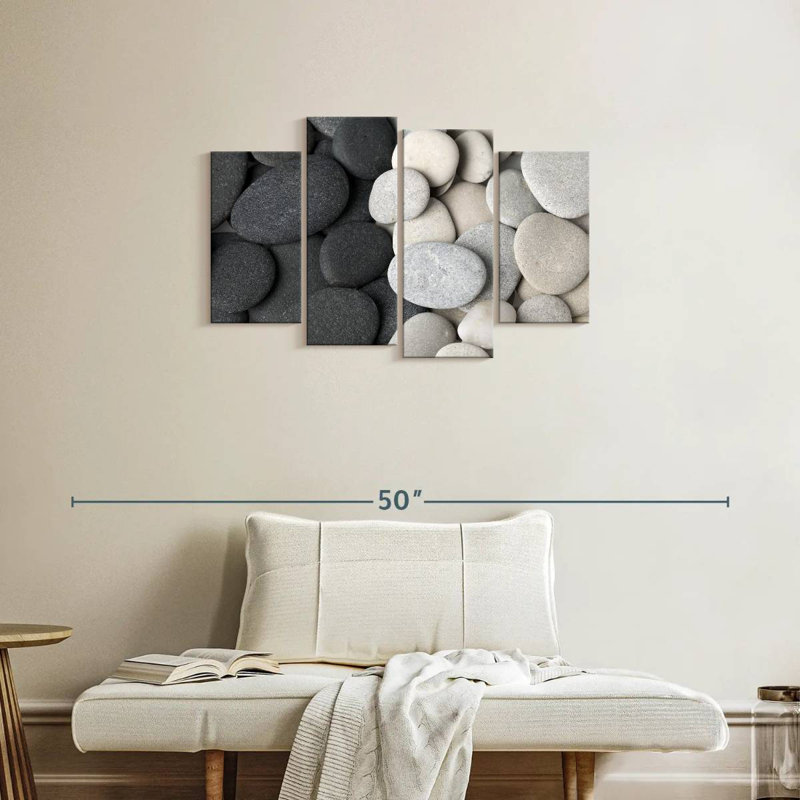 Alvord pierres noires et blanches, H 22 po x l 36 po