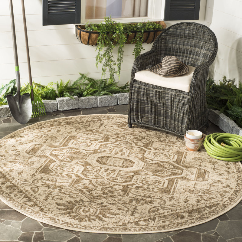Tapis oriental d'intérieur / extérieur Powersville Performance, Rond 4 pi
