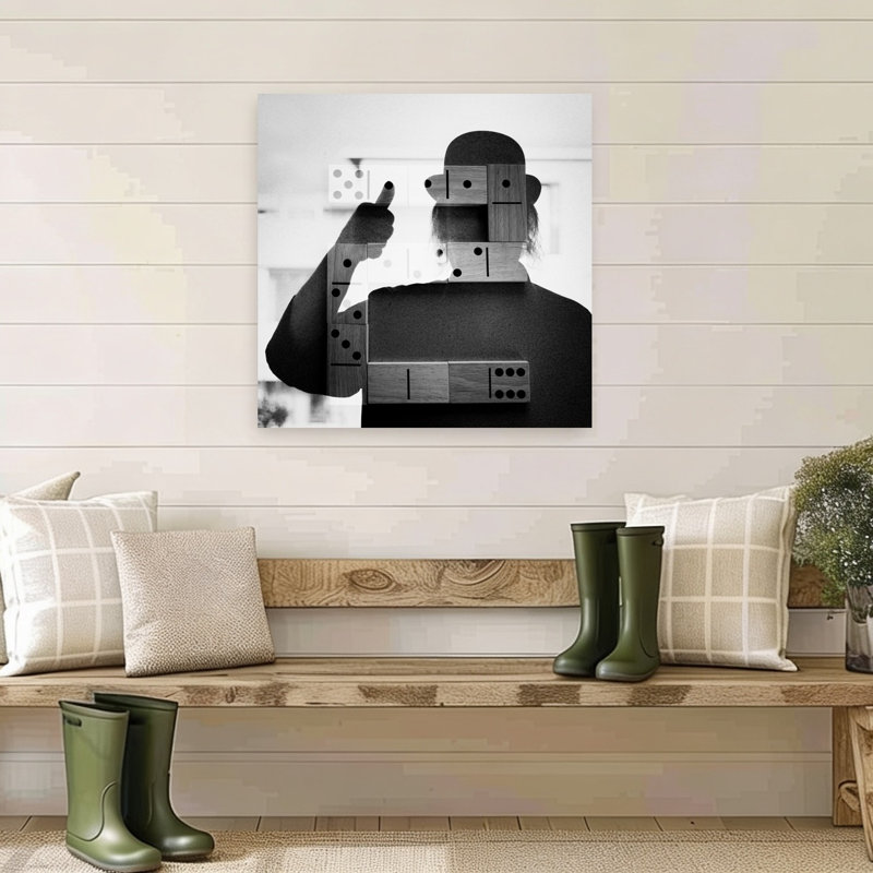Domino Thumbs Up Abstract Minimalist Wall Art Print by Roswitha Schleicher-Schwarz - Print, 81.28cm H x 81.28cm W