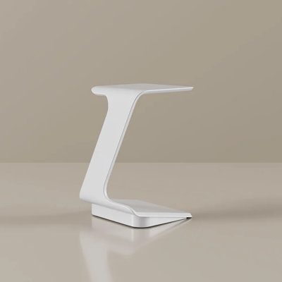 15" Modern C-Shaped Side Table With Wheels