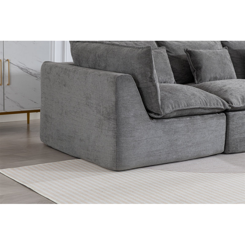 Canapé modulaire surdimensionné de 102,3 po de large avec canapé modulaire True Relax Comfy, Antique Grey