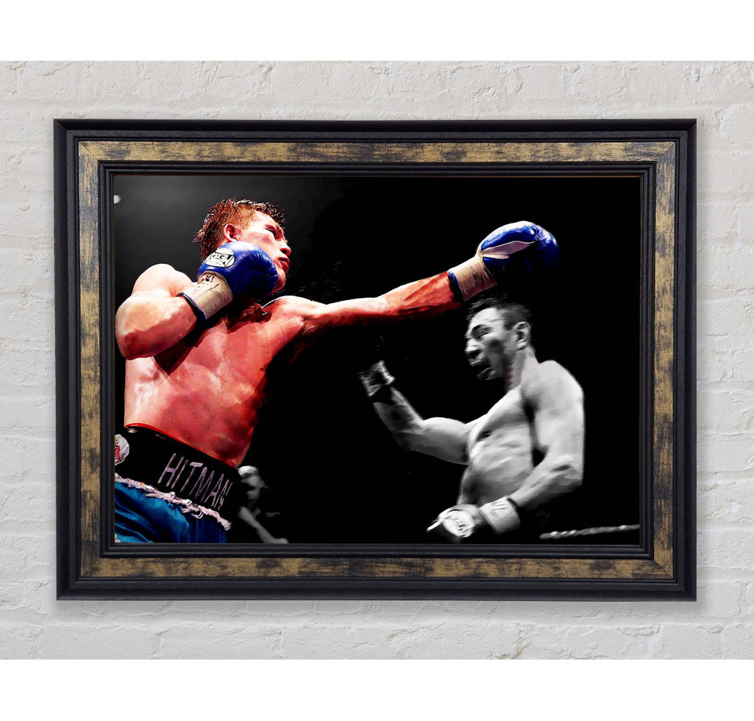 Ricky Hatton K.o. im Ring - Bilderrahmen Kunstdrucke