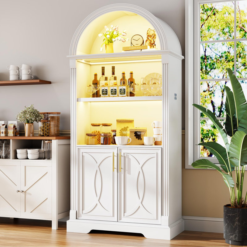 Armoire arquée de 71 po de hauteur, Blanc