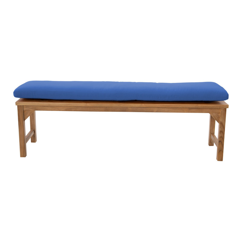 Moorpark Outdoor Teak Bench, Sapphire, 18" H x 60" W x 15.25" D