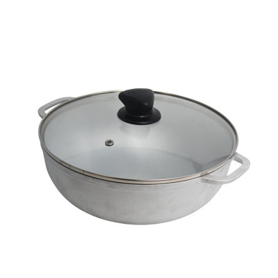 IMUSA 4.3 Qt. Cast Aluminum Caldero with Glass Lid