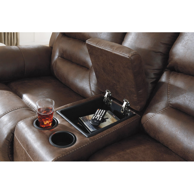Canapé, causeuse et fauteuil inclinable électrique Stoneland, Brun
