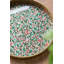 S / 2 plateaux ronds en verre et en plastique avec motifs floraux multicolores L: P 15,5 po x P 1,5 po-832104601