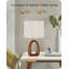 Lampe de chevet 14,2 "avec abat-jour en lin beige et base en bois de poirier foncé