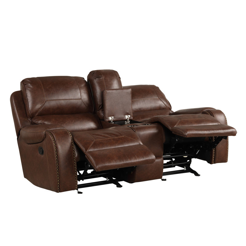 Causeuse inclinable manuelle en cuir Achern