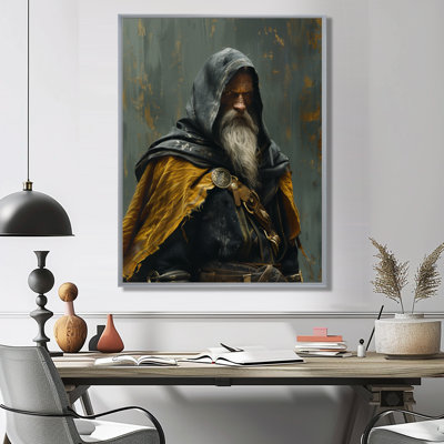 Yellow Grey Viking Wizard - Wizards Wall Decor