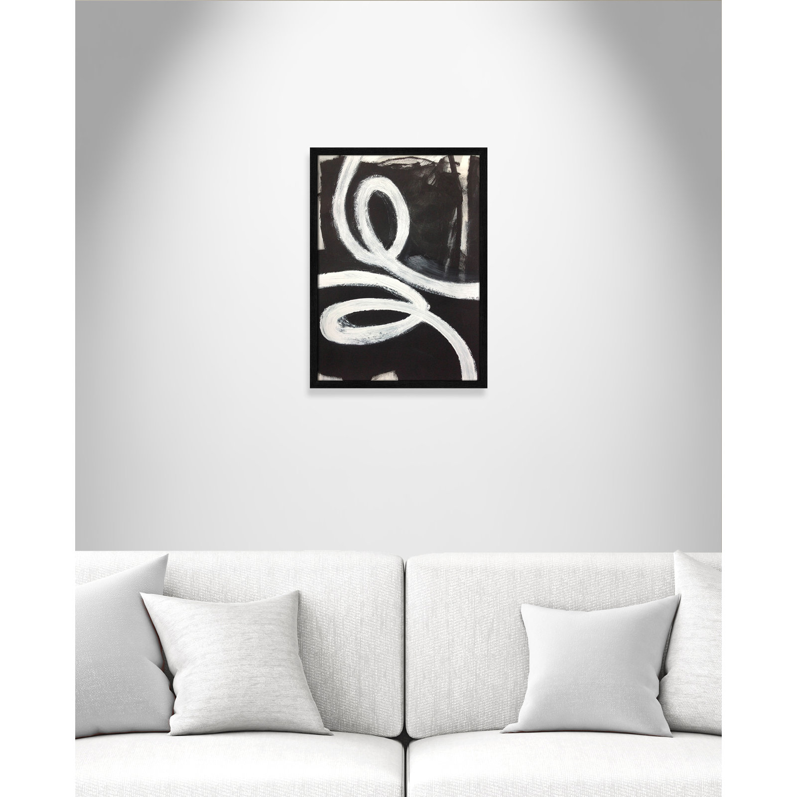 Swirly Swirls I Print, 23" H x 17" W x 0" D, Black Slim Unmatted Picture Framed