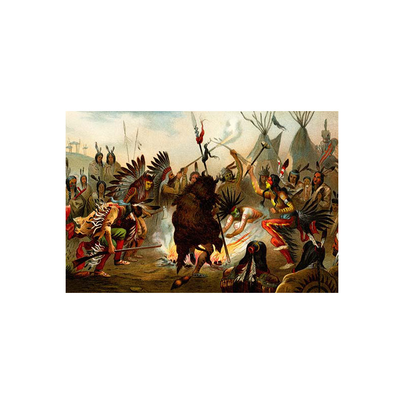 « native american sioux danse » par f.w. kuhnert, impression