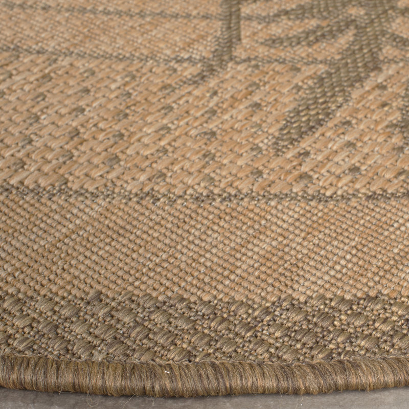 Tapis d'intérieur / extérieur à motif floral Lueck, Rond 6 pi 7 po