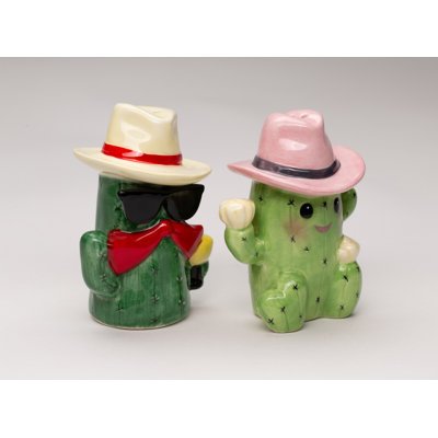 Cowboy and Cowgirl Cactus Salt and Pepper