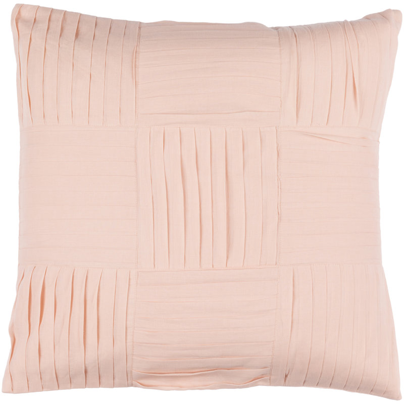 Gilmore Cotton Throw Pillow, 20" H x 20" W x 5" D, Salmon, Feather