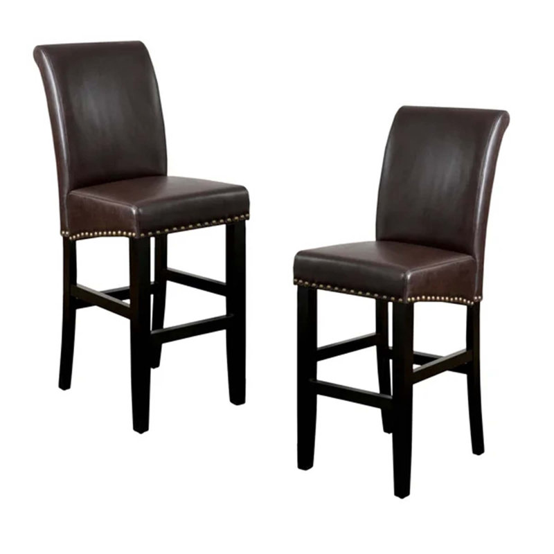 Tabouret de comptoir rembourré 30 po avec structure en bois massif, ensemble de 2