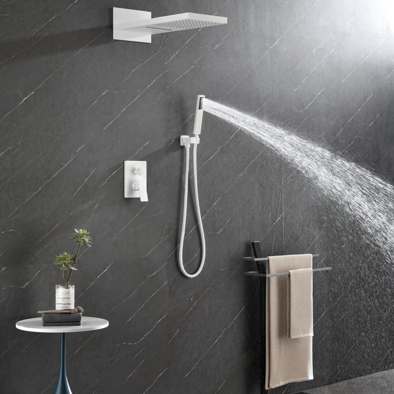 Wall Mounted Waterfall Shower System with Handheld Shower