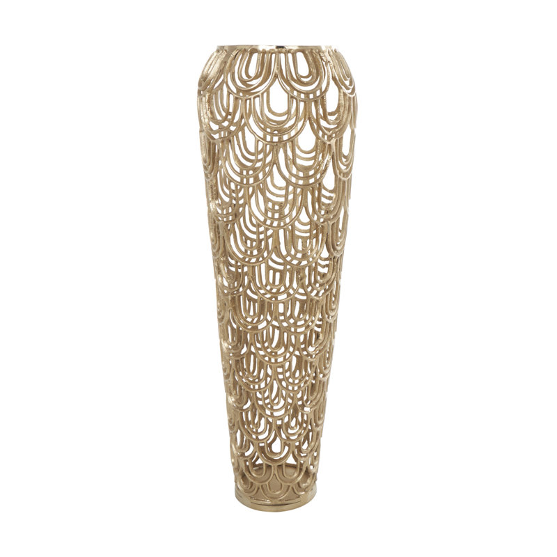 Vase de plancher Gathel, Or, H 34,8 po x l 11,3 po x P 11,3 po