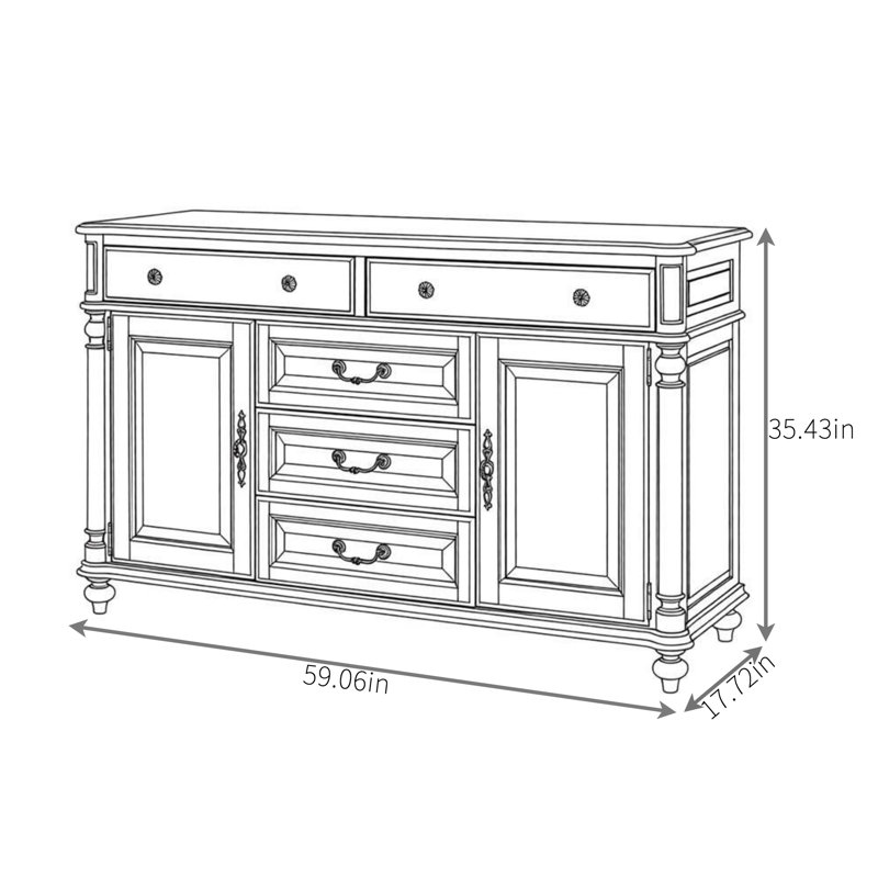 Buffet haut de gamme en bois massif