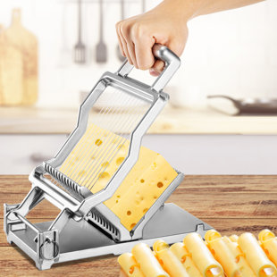 Zulay Kitchen Wire Cheese Slicer with Adjustable Thickness Stainless Steel  - Bright Silver 