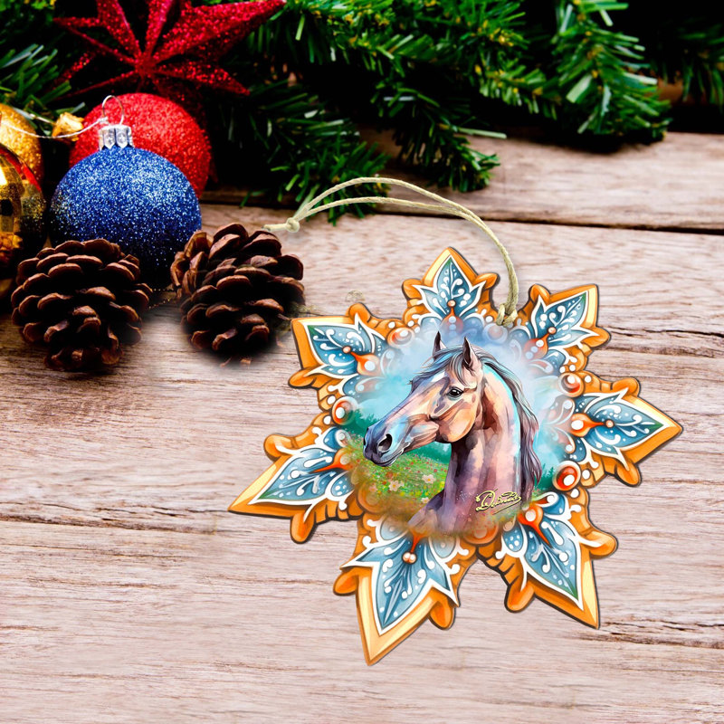 Grande décoration de cheval de Noël
