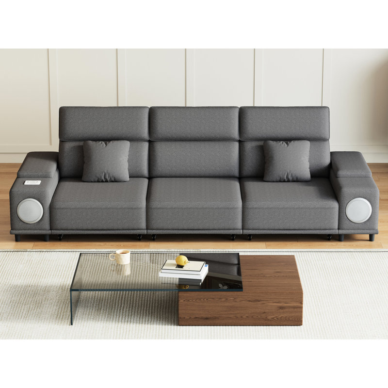 Upholstered 43.56 " Fabric Power Reclining Sectional