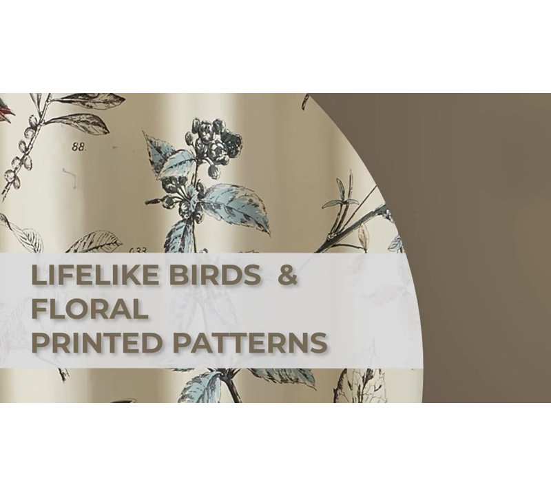 72" Multicolor Cotton Floral Shower Curtain with Birds